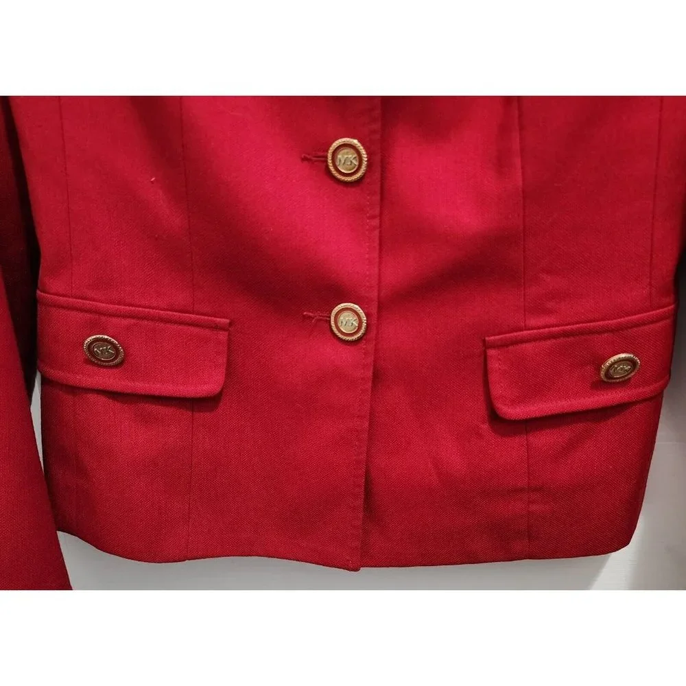 Lot of‎ 2 Mary Kay Women's Button Up Blazer Jackets Red Embroidered Size 2/2P
